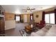 Spacious open-concept living room with recessed lighting and a ceiling fan at 45558 W Mountain View Rd, Maricopa, AZ 85139