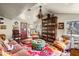 Inviting living room with warm, textured rugs and vintage furnishings, creating a cozy and stylish space at 51238 N Pinal Ranch Rd, Miami, AZ 85539