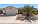 Charming single-story home with a two-car garage and beautiful landscaping, including a mature palm tree at 1339 E Silverbrush Trl, Casa Grande, AZ 85122