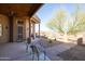 Covered patio with desert views perfect for entertaining and relaxation at 16835 E Skinner Dr, Rio Verde, AZ 85263