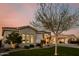 Charming front yard with green lawn, landscaped beds, and mature tree framing a view of the elegant home at 3392 E Gemini Ct, Chandler, AZ 85249