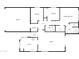 Detailed floorplan showcasing the layout of the home's kitchen, bedrooms, and primary suite at 4216 S 100Th Dr, Tolleson, AZ 85353