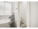 Bright bathroom featuring a free-standing tub and a view into a separate toilet area at 529 S Val Vista Rd, Apache Junction, AZ 85119