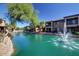 Water view of building exteriors with a water feature fountain at 705 W Queen Creek Rd # 1059, Chandler, AZ 85248