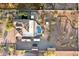 Aerial top shot showing layout of the property, including house, rv parking, and pool at 103 W Tanya Rd, Phoenix, AZ 85086