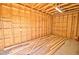 Unfinished interior view of the backyard storage shed with exposed framing at 4130 N Del Monte Dr, Eloy, AZ 85131