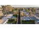 Neighborhood aerial view showcasing the community's mature landscaping, sidewalks, and pool-filled backyards at 7819 N 17Th Ave, Phoenix, AZ 85021