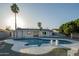 Inviting backyard pool with well-maintained landscaping and a backdrop of mature trees and a white exterior at 7819 N 17Th Ave, Phoenix, AZ 85021