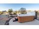 Outdoor hot tub with desert landscape and mountain views at 10303 E Hummingbird Ln, Gold Canyon, AZ 85118