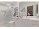 Clean bathroom featuring a glass-enclosed shower, vanity, and ample counter space, providing a serene experience at 10534 N 133Rd St, Scottsdale, AZ 85259