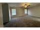 Bedroom featuring neutral walls and plush carpeting, ample windows for natural light, and a ceiling fan at 1304 S Owl Dr, Gilbert, AZ 85296