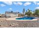 Backyard with a pool, desert landscaping and an enclosed backyard at 18256 N 75Th Ave, Glendale, AZ 85308