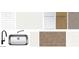 A curated selection of design materials, including tile, stone, cabinets, carpet, and hardware samples at 1905 W Lariat Ln, Phoenix, AZ 85085