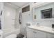 Bathroom with a white vanity, sink, and toilet, complemented by neutral walls and fixtures at 2700 E Allred Ave # A3, Mesa, AZ 85204
