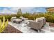 Cozy outdoor lounge area with stylish seating, surrounded by lush landscaping, offering a relaxing space at 29606 N Tarragona Dr, Peoria, AZ 85383