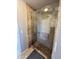 A tile shower with a frameless door and a hand-held shower head at 3807 E Altadena Ave, Phoenix, AZ 85028
