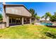 Great backyard space with a refreshing pool and an ideal setting for relaxation and outdoor fun at 4531 W Flint St, Chandler, AZ 85226