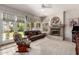 Inviting living room with fireplace, plush seating, and bright natural light from large windows at 4531 W Flint St, Chandler, AZ 85226