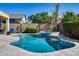 Private pool area features a pebble tec pool finish, lush landscaping and BBQ at 7363 E Plata Ave, Mesa, AZ 85212