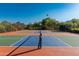 View of vibrant blue and green pickleball courts, offering a fun and active lifestyle at 9716 E Mariposa Grande Dr, Scottsdale, AZ 85255