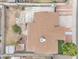 Bird's eye view of backyard, patio, shed, and fence at 11430 N 57Th Dr, Glendale, AZ 85304