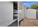 View of the lattice trim and exterior storage shed at 2570 W Scenic St, Apache Junction, AZ 85120