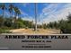 Scenic view of community Armed Forces Plaza featuring meticulous landscaping and flags in honor of all who serve at 3191 N 160Th Ave, Goodyear, AZ 85395