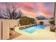 Relaxing pool area featuring water features, surrounded by desert landscaping and privacy walls at 4760 E Amber Sun Dr, Cave Creek, AZ 85331