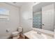 Well-lit bathroom featuring a vanity with a sink, a mirror, and a toilet at 5824 E Hoover Ave, Mesa, AZ 85206