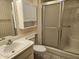 Bathroom with a shower and vanity offers a functional and tidy space at 9847 W Silver Bell Dr, Sun City, AZ 85351