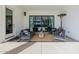 Covered patio featuring a modern seating arrangement with a fire pit at 1265 E La Fortuna Ct, San Tan Valley, AZ 85140