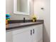Clean bathroom with a vanity, stylish mirror, and contemporary fixtures at 21816 W Taft Ave, Wittmann, AZ 85361