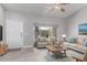 Comfortable living room featuring modern decor, lots of seating, and natural light at 340 E Harwell Rd, Gilbert, AZ 85234