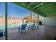 Covered patio with view of the backyard pool at 406 W Flower St, Phoenix, AZ 85013