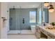 Bright bathroom offers a soaking tub, a glass-enclosed shower, and dual sink vanity at 4640 E Glenrosa Ave, Phoenix, AZ 85018