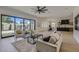 Open-concept living space with hardwood floors, modern furniture, and large sliding glass doors to outside at 4640 E Glenrosa Ave, Phoenix, AZ 85018