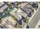 Aerial view of a home showcasing desert landscaping, a private pool, and solar panels at 14837 W Crocus Dr, Surprise, AZ 85379