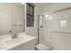 Modern bathroom featuring a vanity with a sink and a glass-enclosed shower at 717 E Deer Creek Rd, Phoenix, AZ 85048