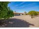 Extensive backyard featuring mature trees and a low-maintenance desert landscape at 16413 N Orchard Hills Dr, Sun City, AZ 85351