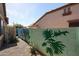 A view of the backyard that features desert landscaping, gravel, and a painted wall at 18178 W Desert View Ln, Goodyear, AZ 85338