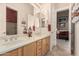 Bright bathroom featuring double vanity, tiled floors, and neutral colors at 1926 W Wayne Ln, Anthem, AZ 85086