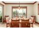 Dining area features a circular table, wood chairs, and a window overlooking the outdoor area at 3123 E Cat Balue Dr, Phoenix, AZ 85050