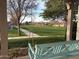 A porch with a porch swing with a green lawn at 3632 E Comstock Dr, Gilbert, AZ 85296