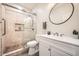 Modern bathroom with glass enclosed shower and stylish vanity at 3904 E Carter Dr, Phoenix, AZ 85042