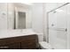 Modern bathroom featuring vanity and glass enclosed shower at 40250 N Alegre Dr, San Tan Valley, AZ 85140