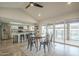Dining area featuring a view of the pool area and stainless steel kitchen appliances and granite countertops at 2254 S Noche De Paz --, Mesa, AZ 85202