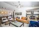 Stylishly furnished living room showcasing the open floor plan and modern accents at 4115 E Windsor Ave, Phoenix, AZ 85008
