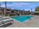 Beautiful community pool with ample lounge seating and well-maintained landscaping for relaxing and enjoying the outdoors at 5995 N 78Th St # 2079, Scottsdale, AZ 85250
