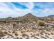 Stunning aerial view showcasing a desert community nestled among mountains and winding roads under a blue sky at 8167 E Leaning Rock Rd # 193, Scottsdale, AZ 85266