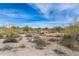 Arid desert landscape featuring sparse vegetation under a partly cloudy blue sky at 8167 E Leaning Rock Rd # 193, Scottsdale, AZ 85266